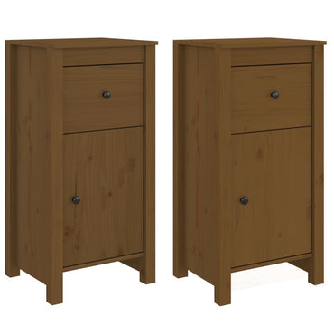 vidaXL Commodes 2 pcs Marron miel 40x35x80 cm Bois de pin massif