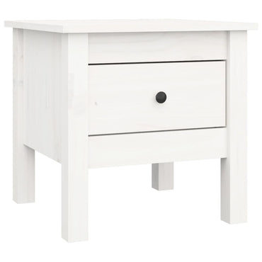 vidaXL Table d'appoint Blanc 40x40x39 cm Bois de pin massif
