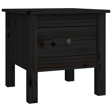 vidaXL Table d'appoint noir 40x40x39 cm Pin massif