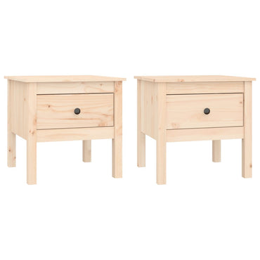 vidaXL Tables d'appoint 2 pcs 50x50x49 cm Bois de pin massif