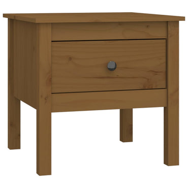 vidaXL Table d'appoint marron miel 50x50x49 cm Bois de pin massif