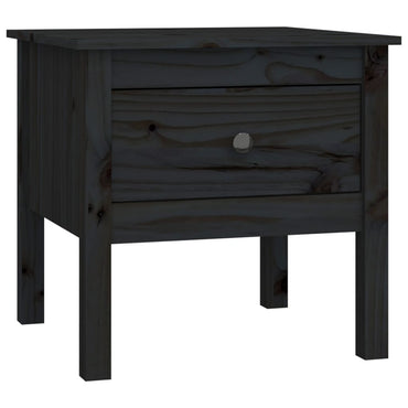 vidaXL Table d'appoint noir 50x50x49 cm Bois de pin massif