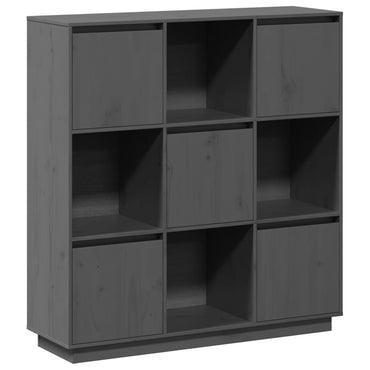 vidaXL Buffet haut gris 110,5x35x117 cm Bois de pin massif