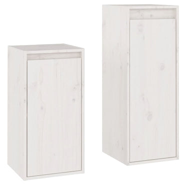 vidaXL Meubles TV 2 pcs Blanc Bois de pin massif