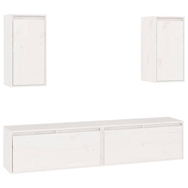 vidaXL Meubles TV 4 pcs Blanc Bois de pin massif