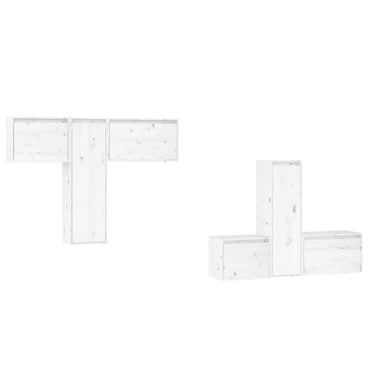 vidaXL Meubles TV 6 pcs Blanc Bois de pin massif