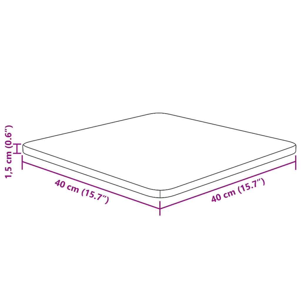 vidaXL Plateau de table carré 40x40x1,5 cm en chêne non traité