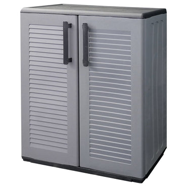 vidaXL Armoire de rangement de jardin Gris Noir 68x37x84 cm PP