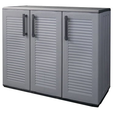 vidaXL Armoire de jardin gris et noir 102x37x84 cm PP