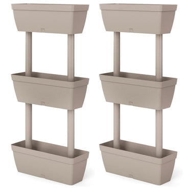 vidaXL Pflanzkübel 6-tlg. 100 cm Taupe