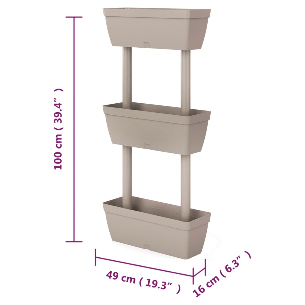 vidaXL Pflanzkübel 6-tlg. 100 cm Taupe