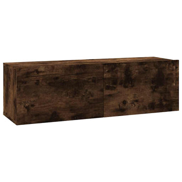 vidaXL Meuble TV mural chêne fumé 100x30x30 cm bois d'ingénierie