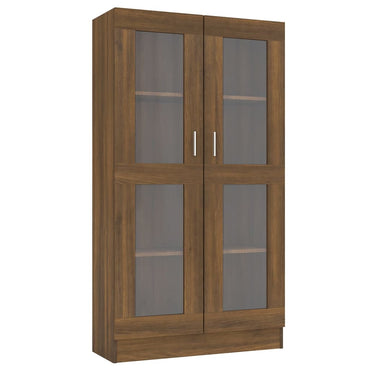 vidaXL Vitrinenschrank Braun Eiche-Optik 82,5x30,5x150cm Holzwerkstoff