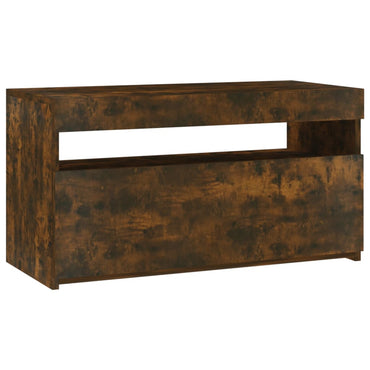 Meuble TV vidaXL avec lumières LED chêne fumé 75x35x40 cm