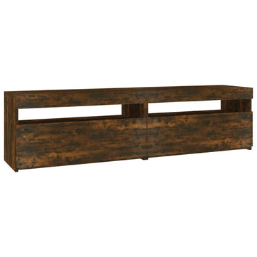 Meuble TV vidaXL avec lumières LED 2 pcs Chêne fumé 75x35x40 cm