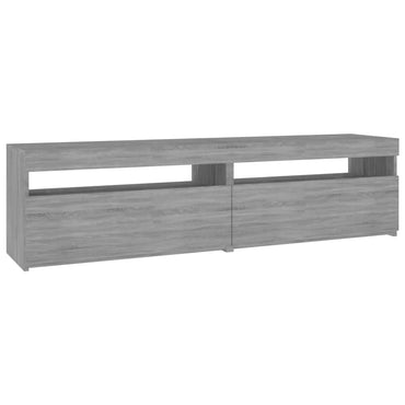 Meuble TV vidaXL avec lumières LED 2 pcs Gris Sonoma 75x35x40 cm