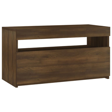 Meuble TV vidaXL avec lumières LED marron aspect chêne 75x35x40 cm
