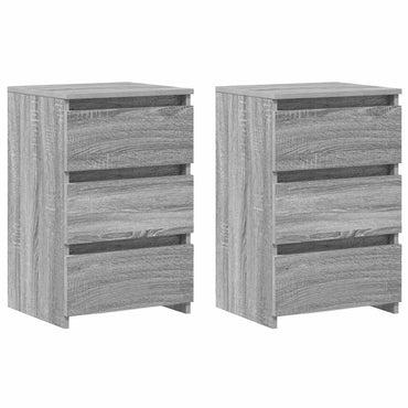 vidaXL Nachttische 2 Stk. Grau Sonoma 40x35x62,5 cm Holzwerkstoff
