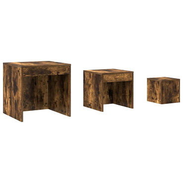 vidaXL Tables gigognes 3 pcs Chêne fumé Bois d'ingénierie
