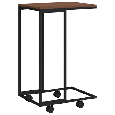 vidaXL Beistelltisch mit Rollen Schwarz 40x30x63,5 cm Holzwerkstoff