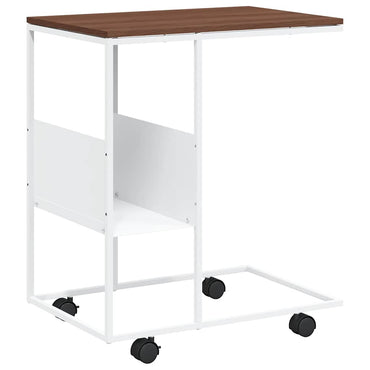 vidaXL Beistelltisch mit Rollen Weiß 55x36x63,5 cm Holzwerkstoff