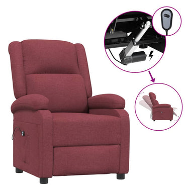 vidaXL Relaxsessel Elektrisch Weinrot Stoff