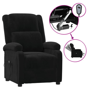 vidaXL Relaxsessel Elektrisch Schwarz Samt