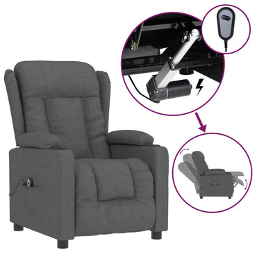 vidaXL Fauteuil relax électrique en tissu gris foncé