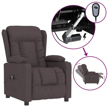 vidaXL Fauteuil relax électrique marron foncé en tissu