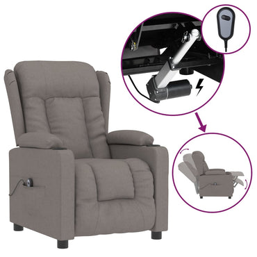 vidaXL Fauteuil relax électrique tissu taupe