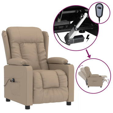 vidaXL Fauteuil de relaxation électrique, marron cappuccino, similicuir