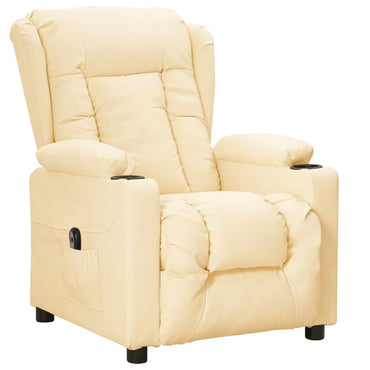 vidaXL Relaxsessel Elektrisch Creme Kunstleder