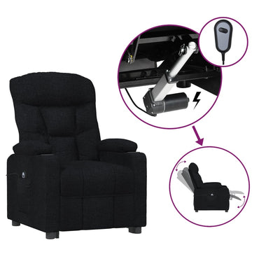 vidaXL Fauteuil relax électrique noir en tissu