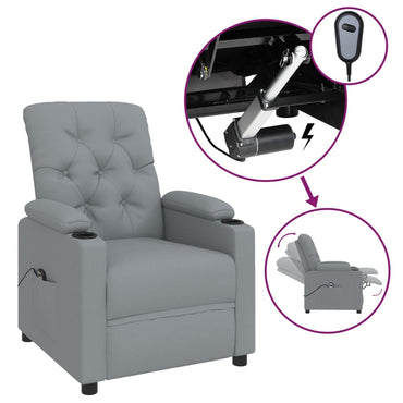 vidaXL Fauteuil relax électrique Gris clair Tissu