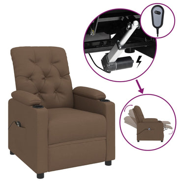 vidaXL Fauteuil de Relaxation Électrique Marron Tissu