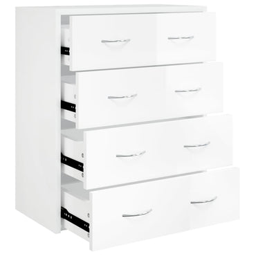 vidaXL Commode à 4 tiroirs 60x30,5x71 cm Blanc brillant