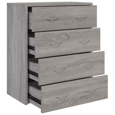 vidaXL Commode avec 4 tiroirs 60x30,5x71 cm Gris Sonoma