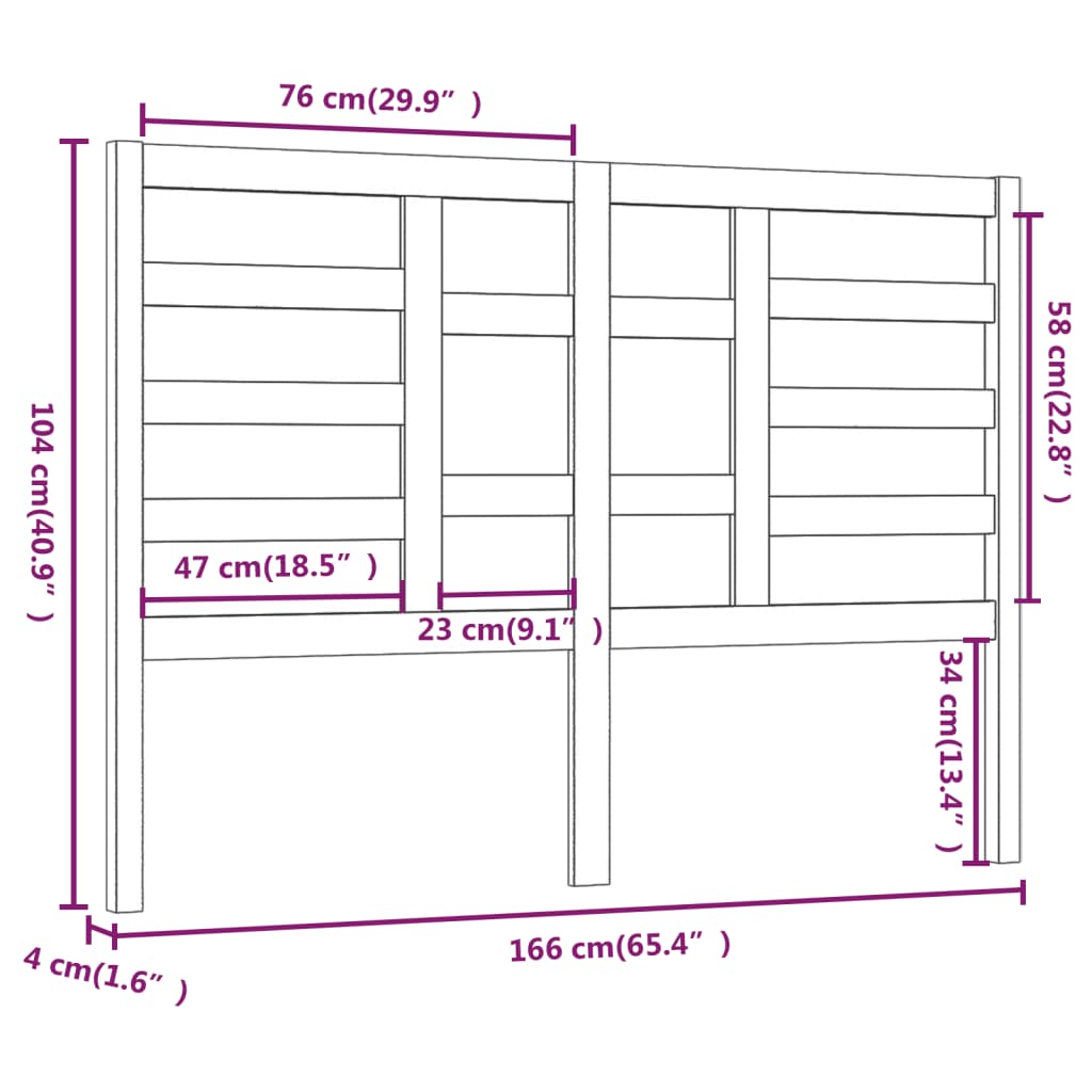 vidaXL Tête de lit Gris 166x4x104 cm Bois de pin massif