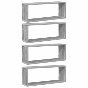 vidaXL Würfelregale 4 Stk. Grau Sonoma 60x15x23 cm Holzwerkstoff