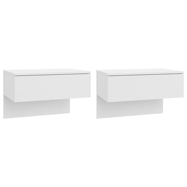 vidaXL Tables de chevet murales 2 pcs Blanc brillant