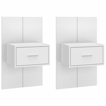 vidaXL Tables de chevet murales 2 pcs Blanc