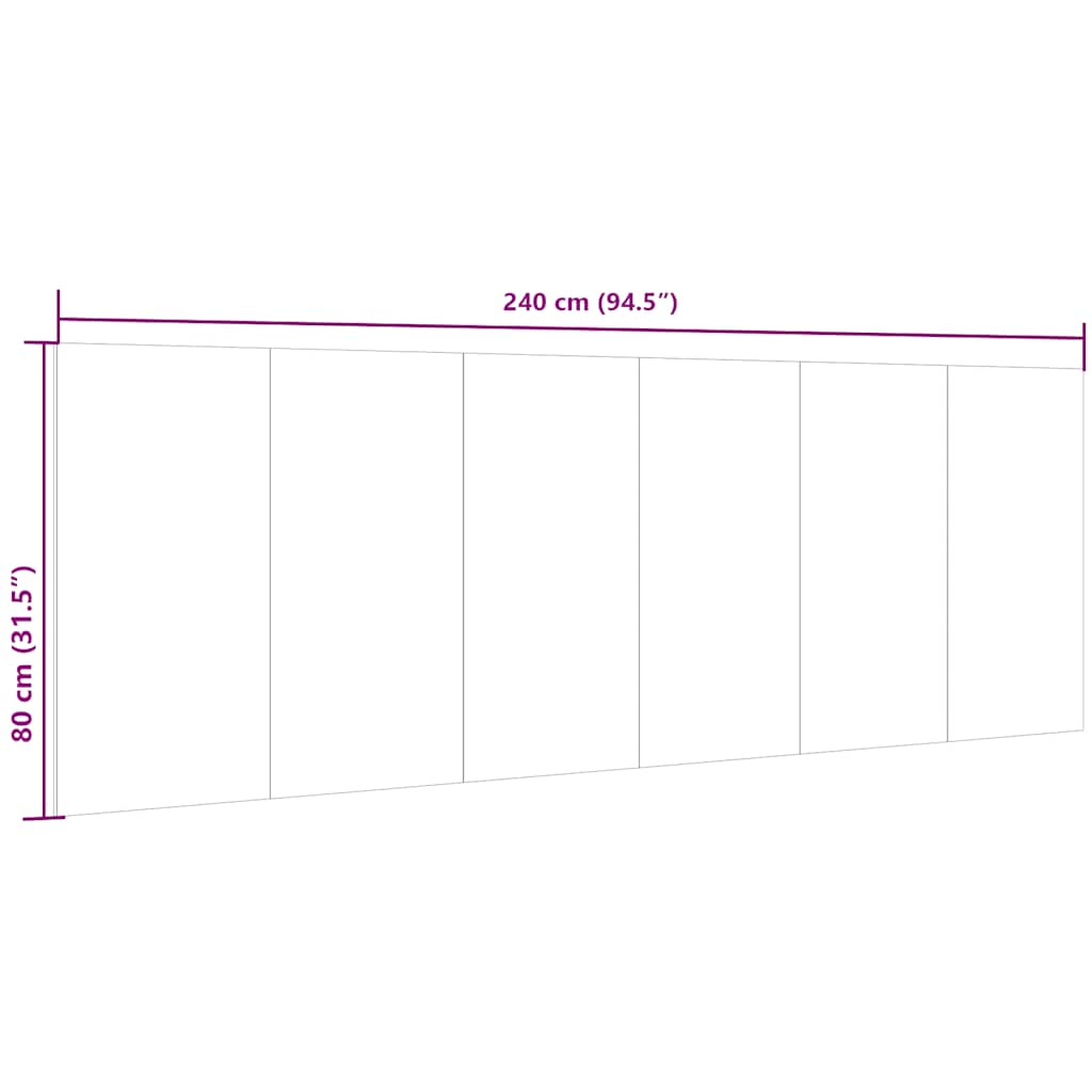 vidaXL Wand-Kopfteil Sonoma-Eiche 240x1,5x80 cm Holzwerkstoff