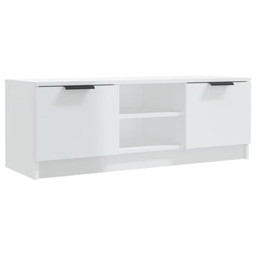 Meuble TV vidaXL blanc brillant 102x35x36,5 cm aggloméré