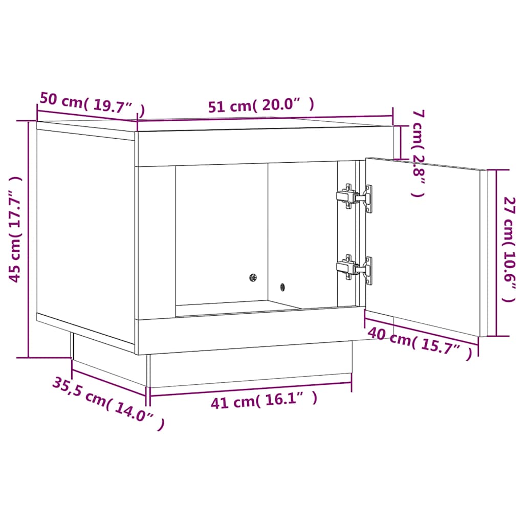 vidaXL Couchtisch Betongrau 51x50x45 cm Holzwerkstoff