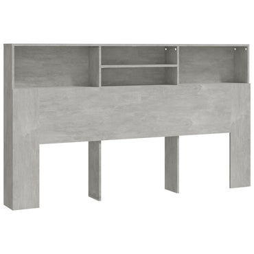 vidaXL Bett-Kopfteil mit Ablagen Betongrau 180x19x103,5 cm