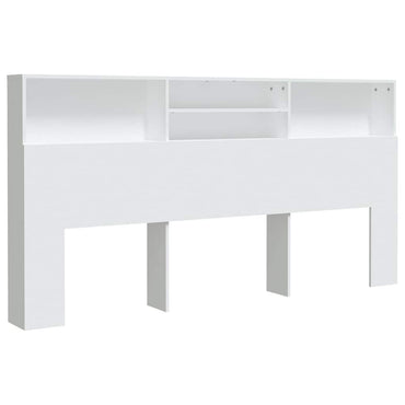 vidaXL Kopfteil mit Ablagen Weiß 200x19x103,5 cm
