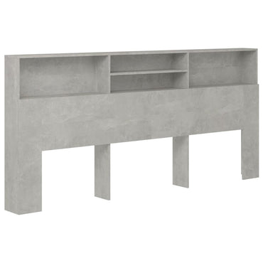 vidaXL Kopfteil mit Ablagen Betongrau 220x19x103,5 cm