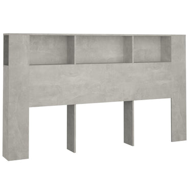 vidaXL Kopfteil mit Ablagen Betongrau 180x18,5x104,5 cm