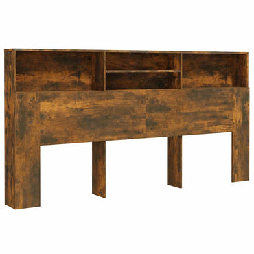 vidaXL Kopfteil mit Ablagen Räuchereiche 200x19x103,5 cm