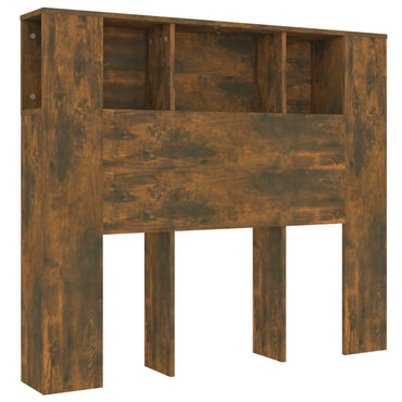 vidaXL Tête de lit avec étagères Chêne fumé 120x18,5x102,5 cm